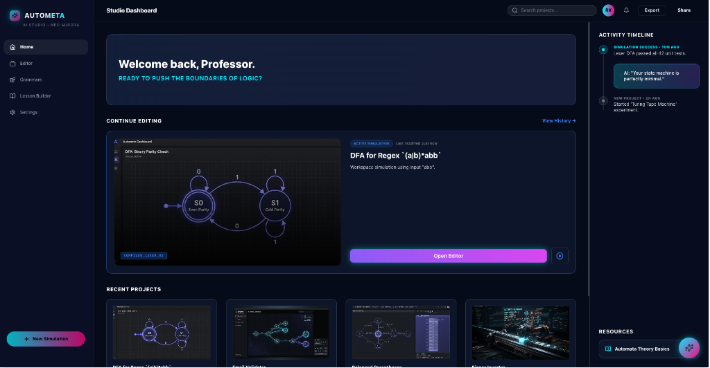 AutoMeta - AI Studio for Automata Theory